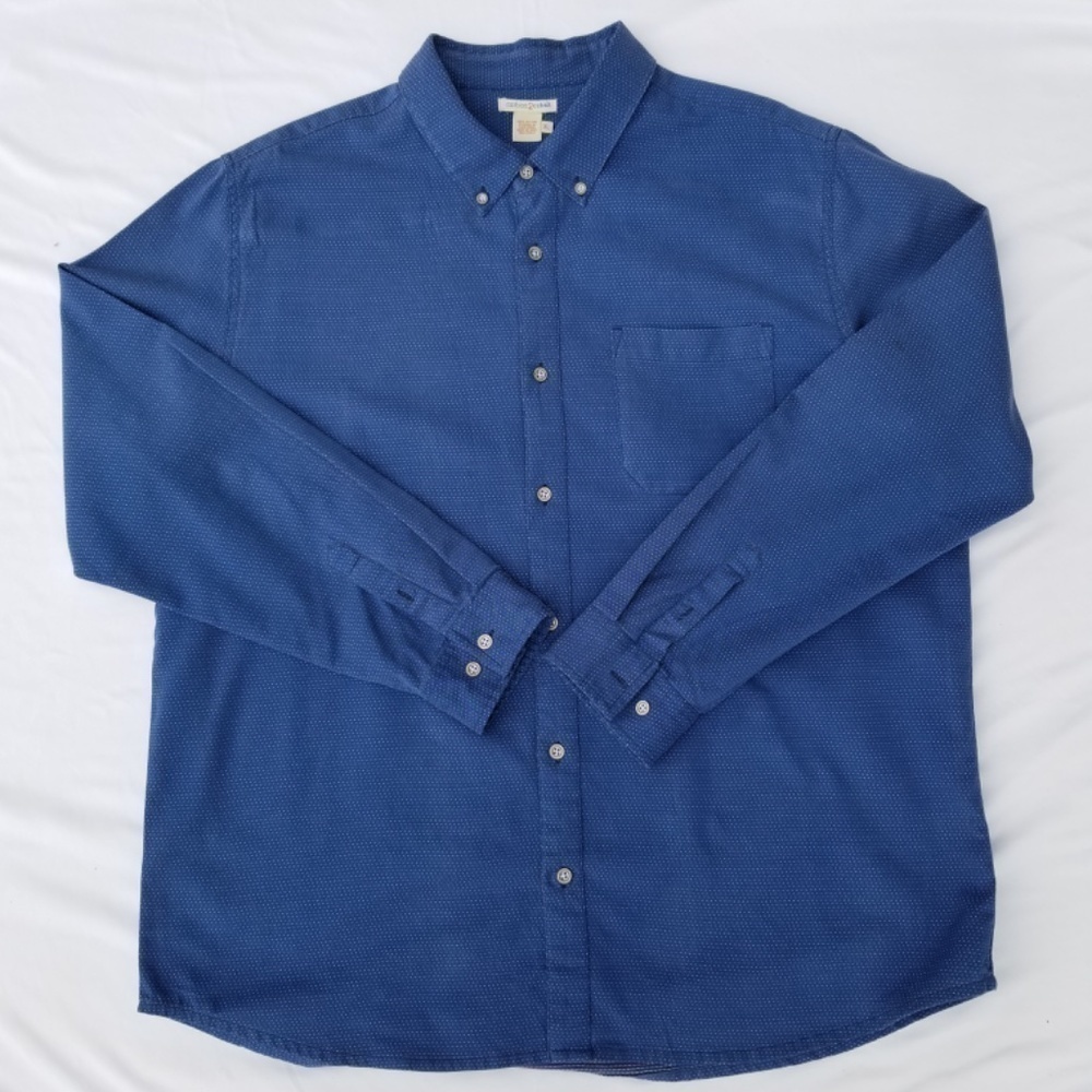 CARBON 2 COBALT- Mens XL Blue/Micro Polka Dot Cotton Button Down Shirt No.133359